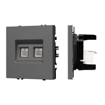 Механизм сдвоенной компьютерной розетки SCT-NOBE-MPC2-SFPL-GR