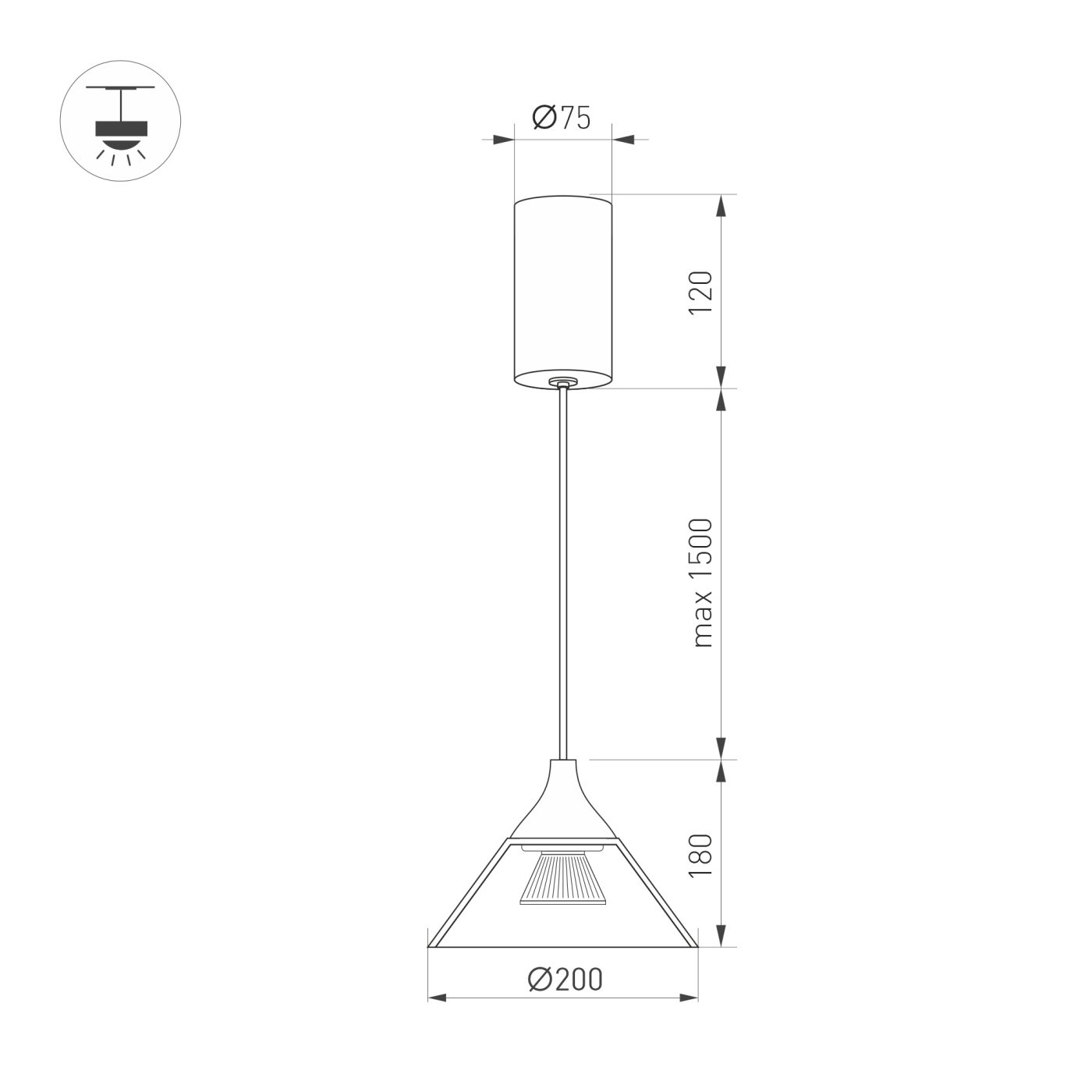 Светильник SP-OMBRELLO-HANG-R200-7W Warm3000