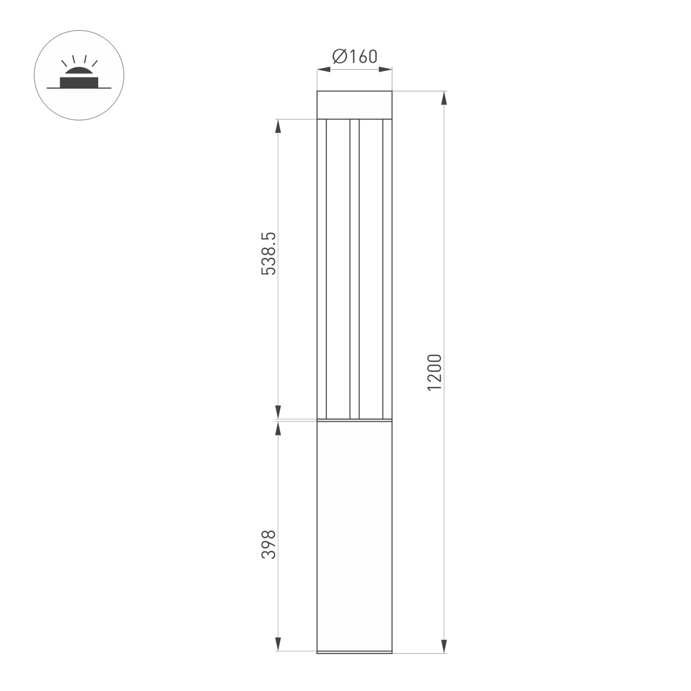 Светильник LGD-CASTELLO-BOLL-H1200-20W Warm3500-MIX