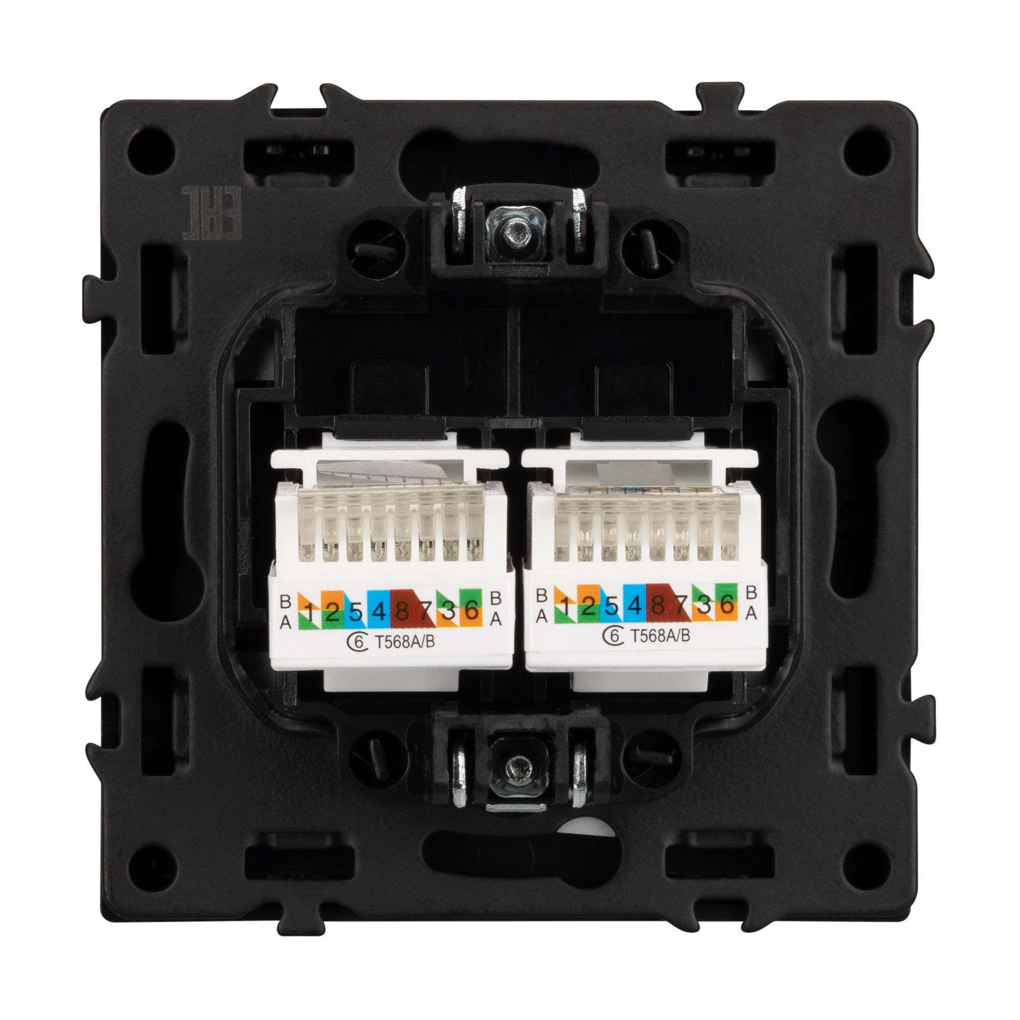 Механизм сдвоенной компьютерной розетки SCT-NOBE-MPC2-SFPL-GR
