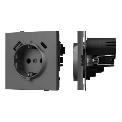 Механизм розетки с USB зарядкой SCT-TENDO-MUAC-SFPL-GR