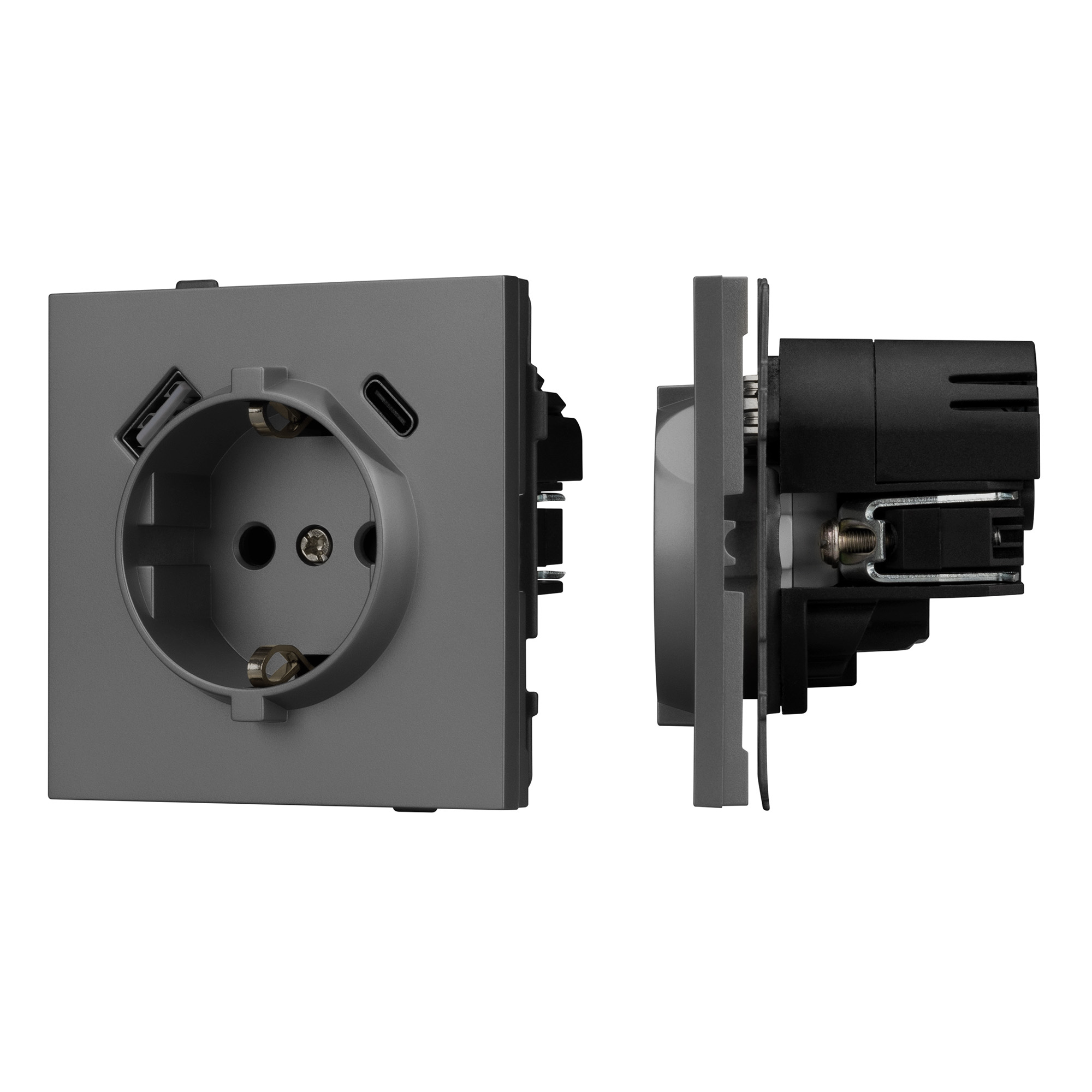 Механизм розетки с USB зарядкой SCT-TENDO-MUAC-SFPL-GR