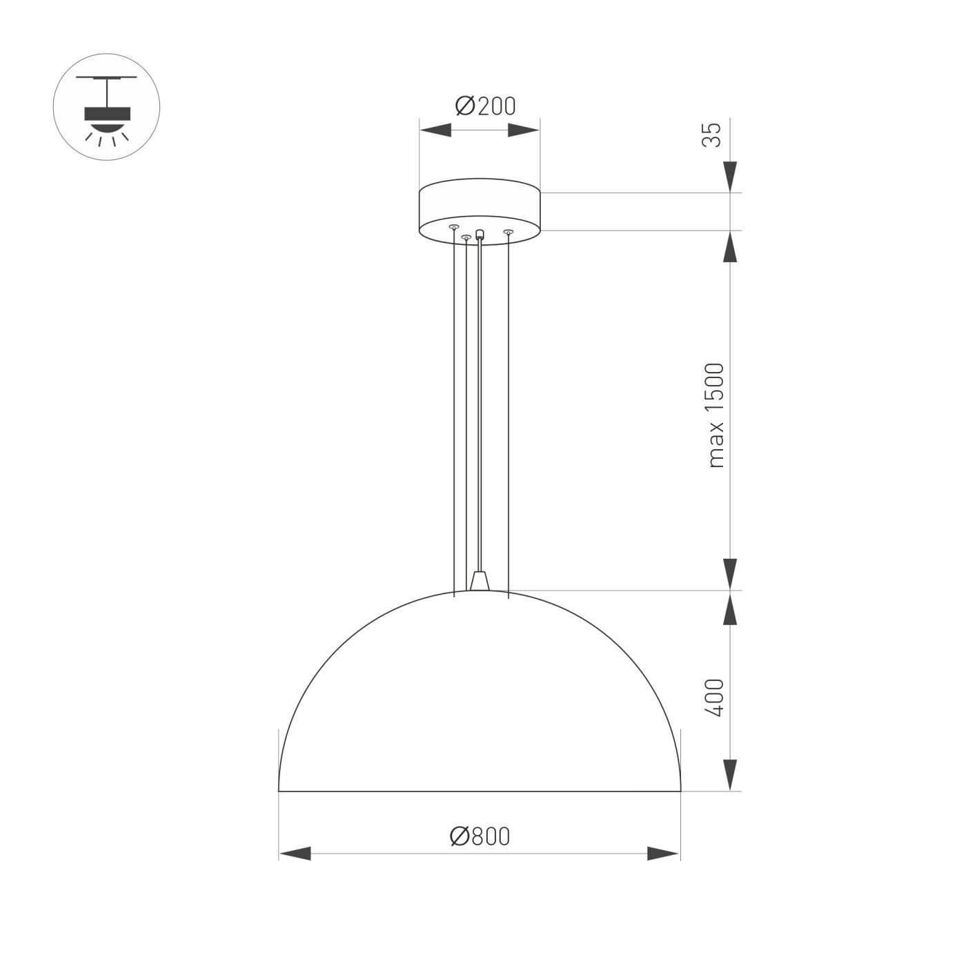 Светильник SP-RESTO-HANG-R800-88W Warm3000