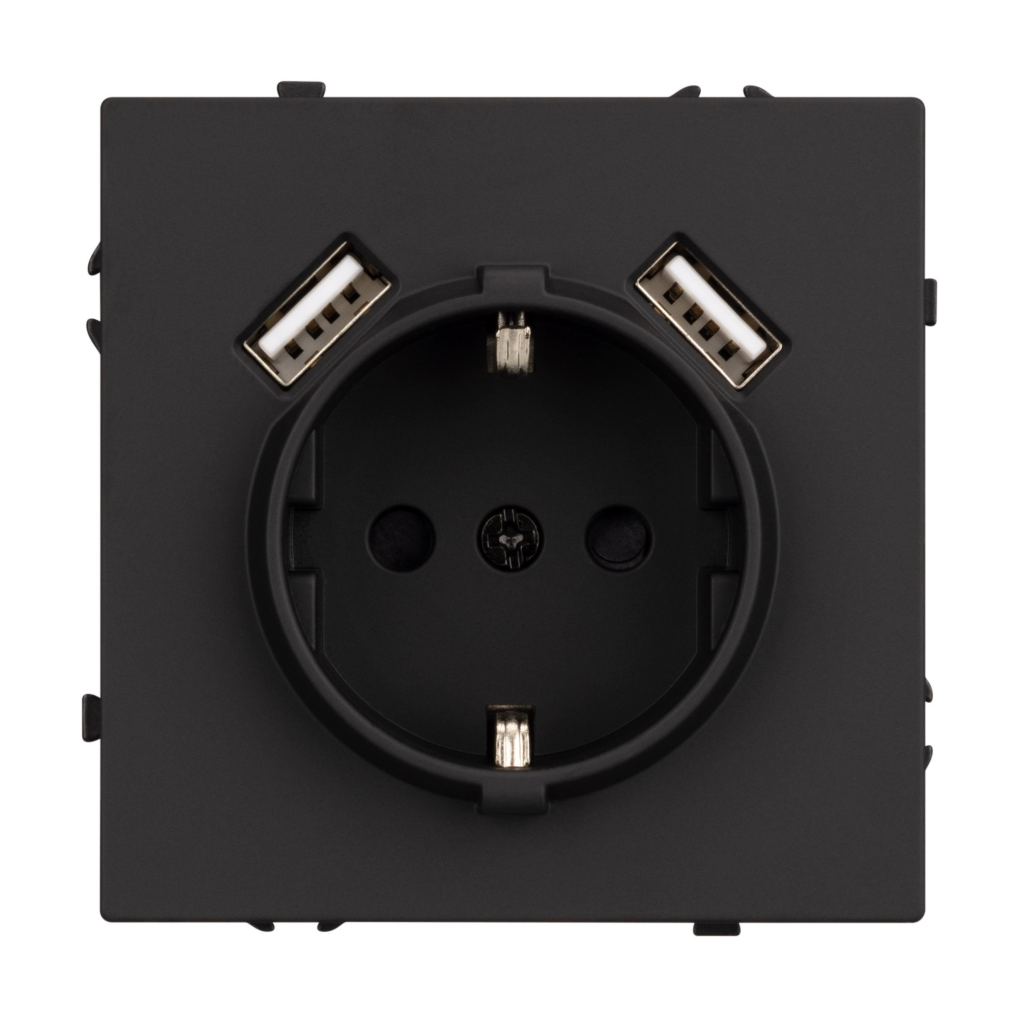 Механизм розетки с USB зарядкой SCT-NOBE-MUAA-SFPL-BK