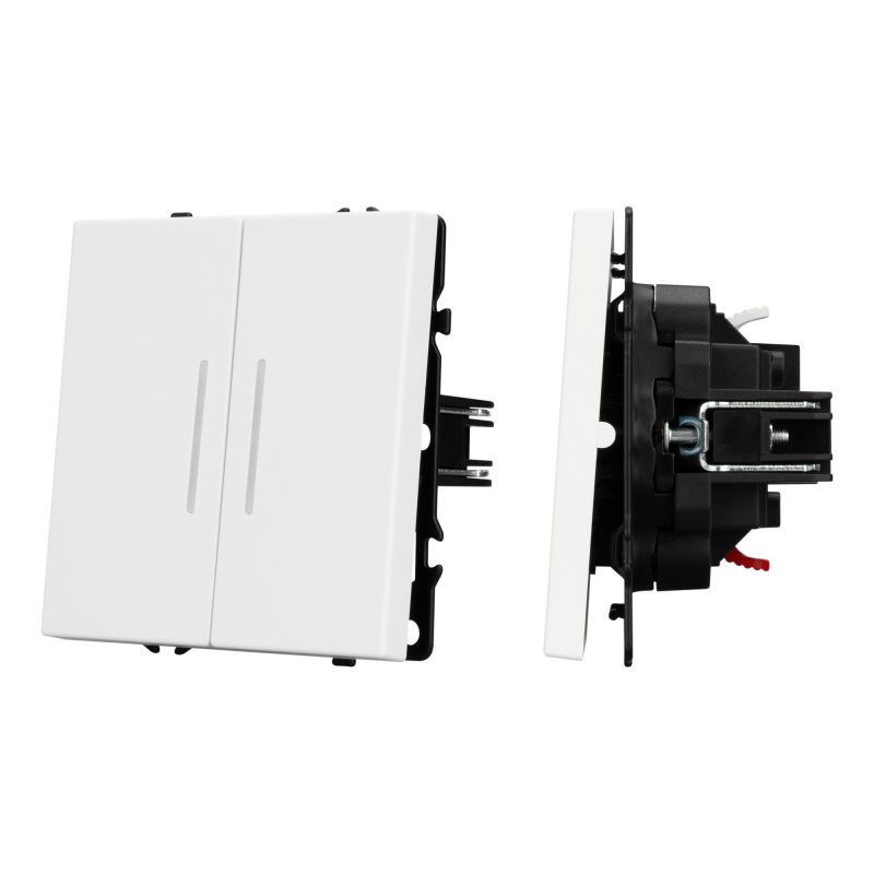Механизм выключателя двухклавишный непроходной LED SWT-NOBE-MK02-SFPL-L-WH