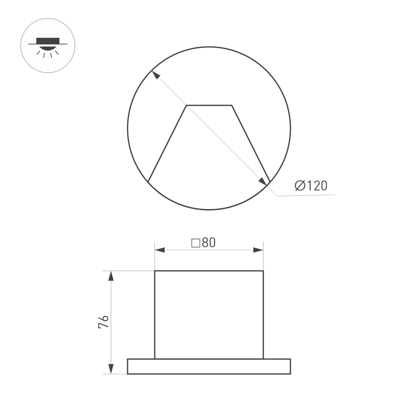 Светильник LT-TIE-R120-3W Warm3000