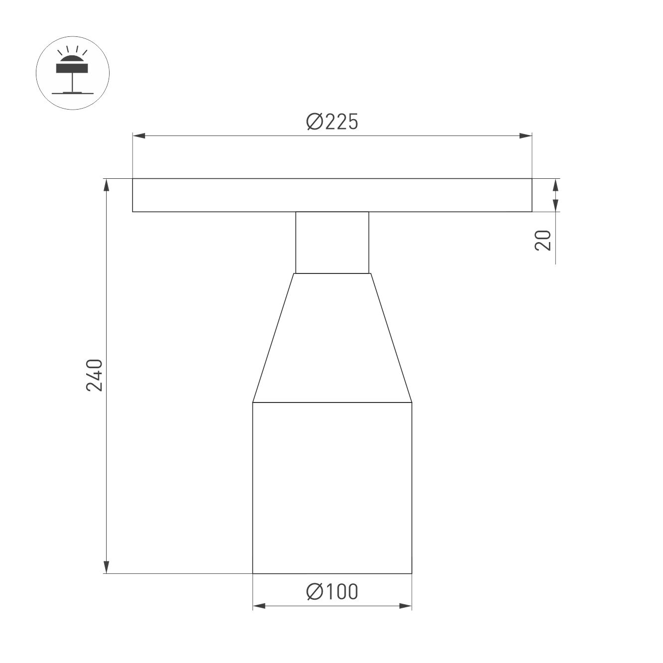 Светильник SP-CROOD-TAB-R22.5x24-7W Warm3200-MIX