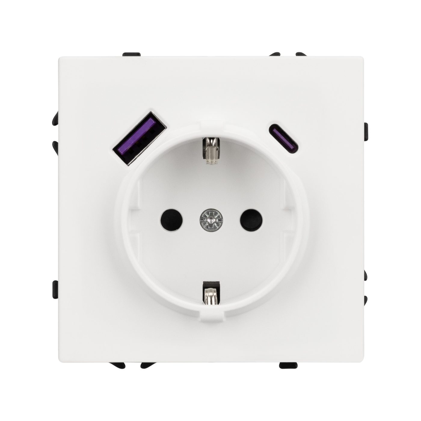 Механизм розетки с USB зарядкой SCT-NOBE-MUAC-SFPL-WH