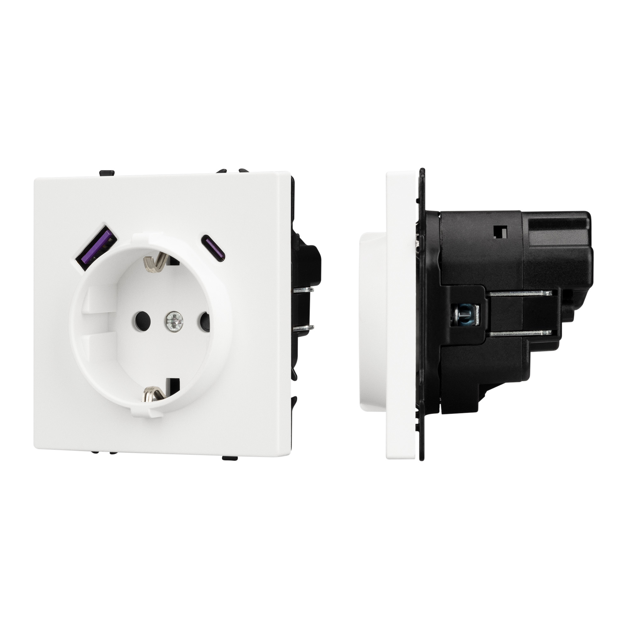 Механизм розетки с USB зарядкой SCT-NOBE-MUAC-SFPL-WH