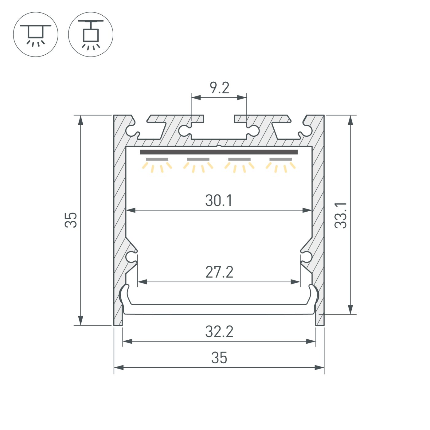 Профиль SL-LINE-3535-2000 ANOD