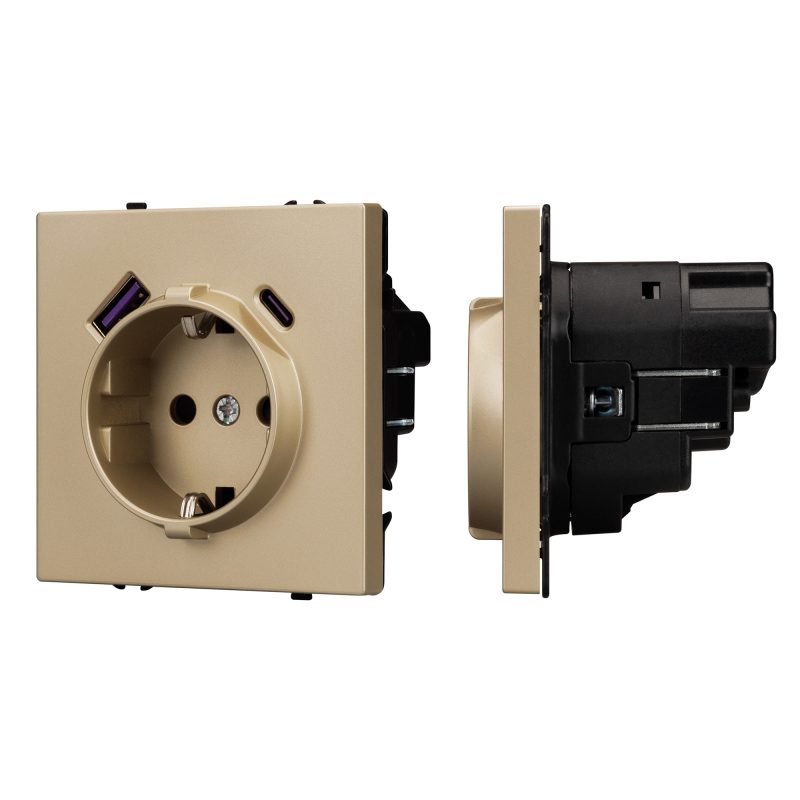 Механизм розетки с USB зарядкой SCT-NOBE-MUAC-SFPL-GD