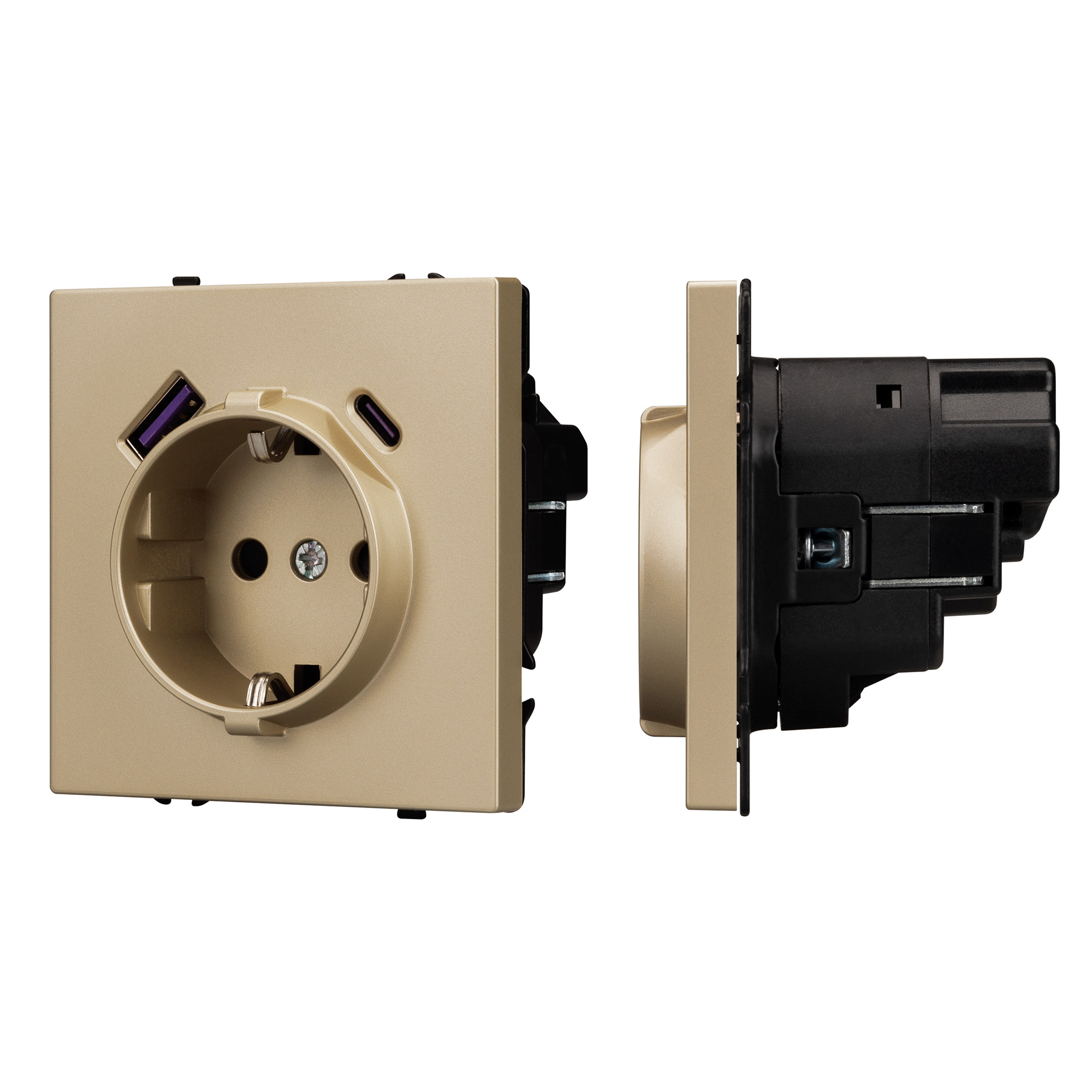 Механизм розетки с USB зарядкой SCT-NOBE-MUAC-SFPL-GD