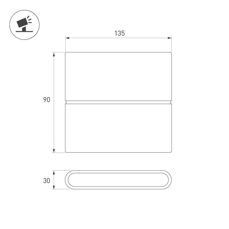 Светильник настенный SP-FLAT-S135x90-2x3W Day4000-MIX