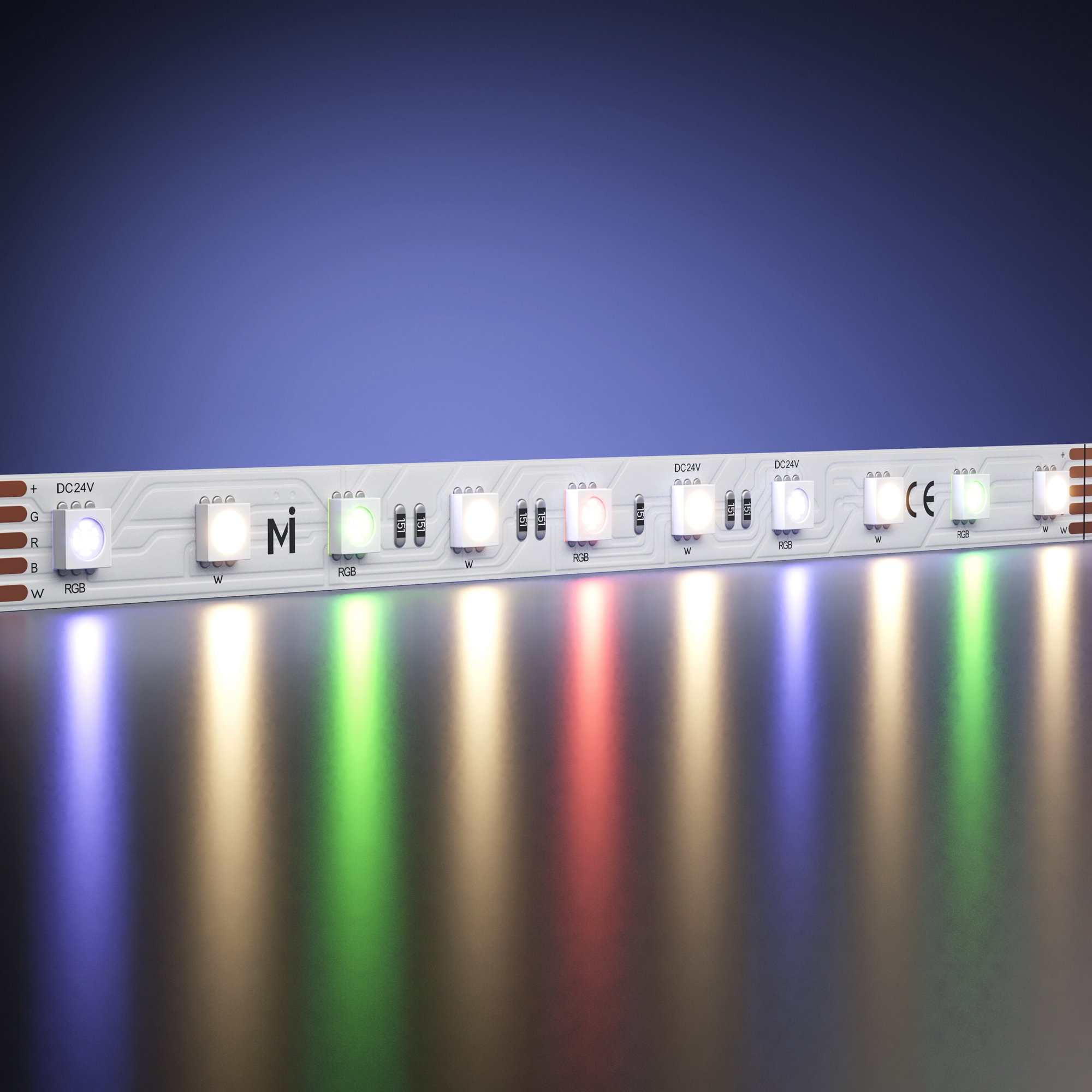 Светодиодная лента Ультра 24В 5050 14.4Вт/м Цветная (RGB)+W 3000К 5м IP 20 201132