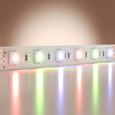 Светодиодная лента Базовая 24В 5050 14.4Вт/м Цветная (RGB) 5м IP 20 201197