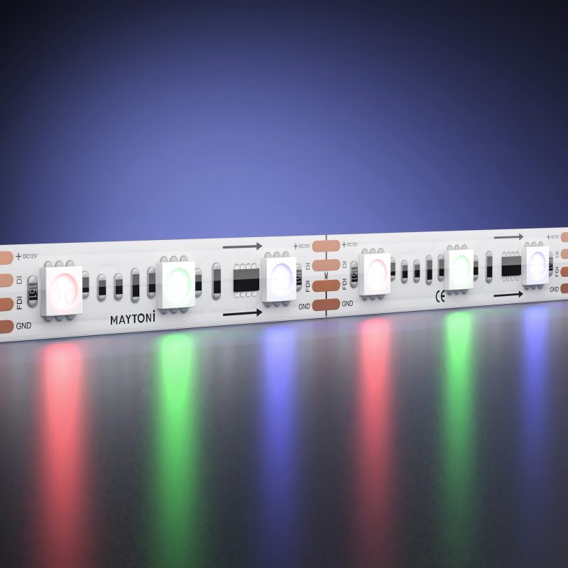 Светодиодная лента 12В 5050 14.4Вт/м 5м IP 67 Адресная (SPI) Цветная (RGB) 201244