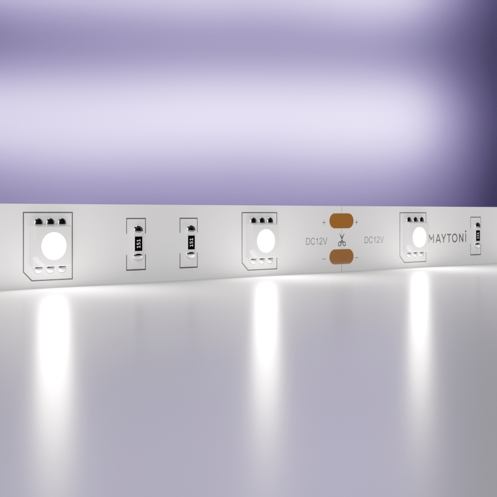 Светодиодная лента 12В 5050 7.2Вт/м 6000K 5м IP20