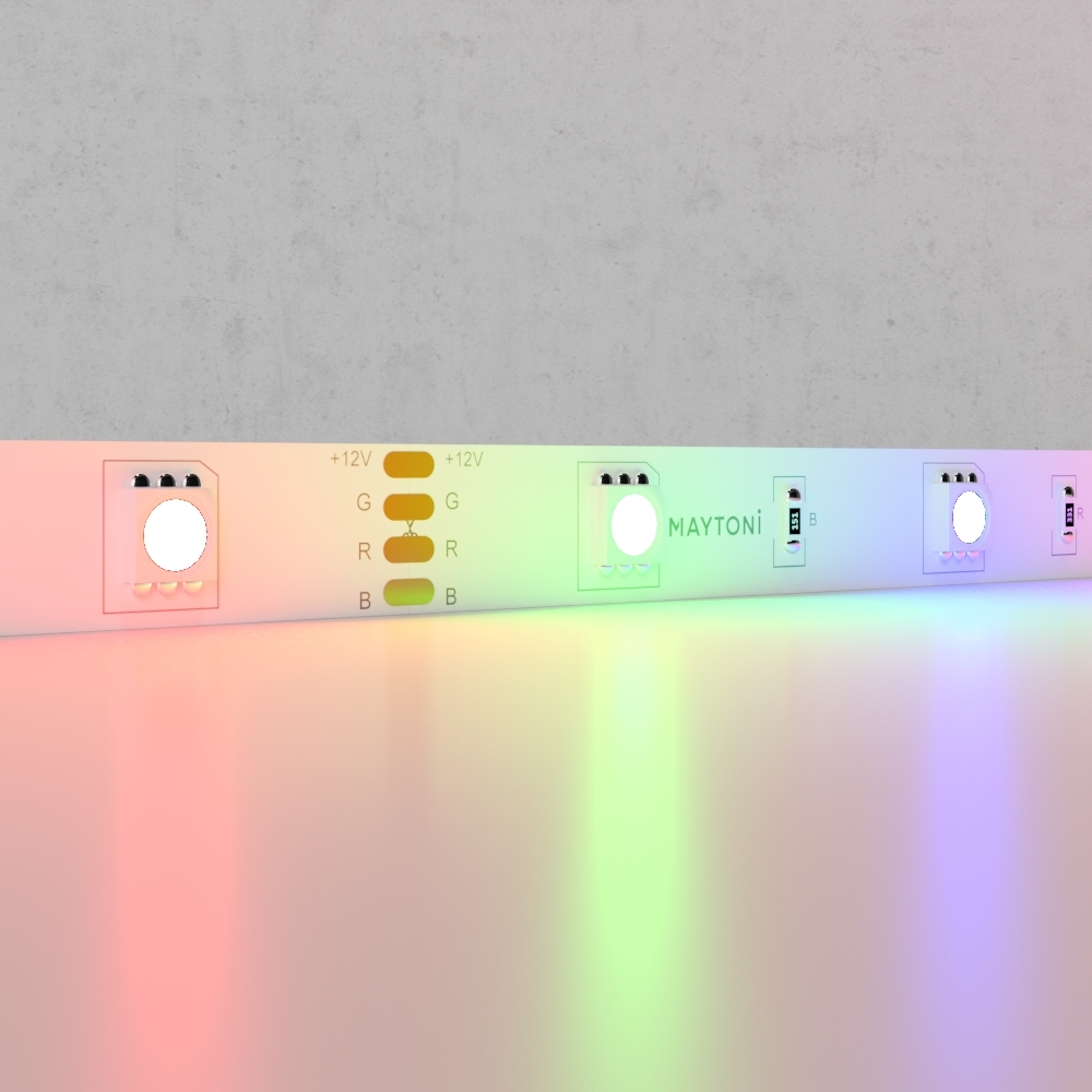 Светодиодная лента 12В 5050 7.2Вт/м Цветная (RGB) 5м IP20