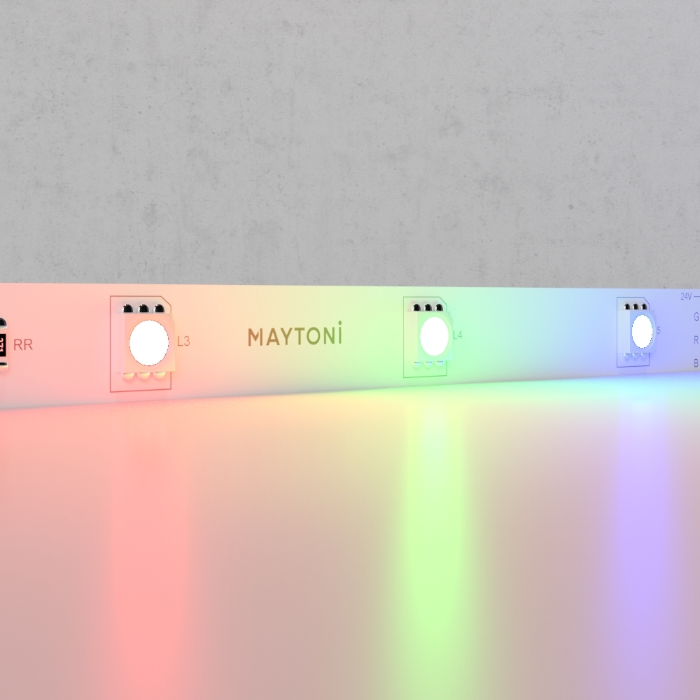 Светодиодная лента 24В 5050 7.2Вт/м Цветная (RGB) 5м IP20