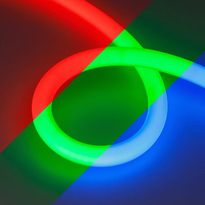 Лента герметичная MOONLIGHT-BLACK-SIDE-G280-D25mm 24V RGB 360deg