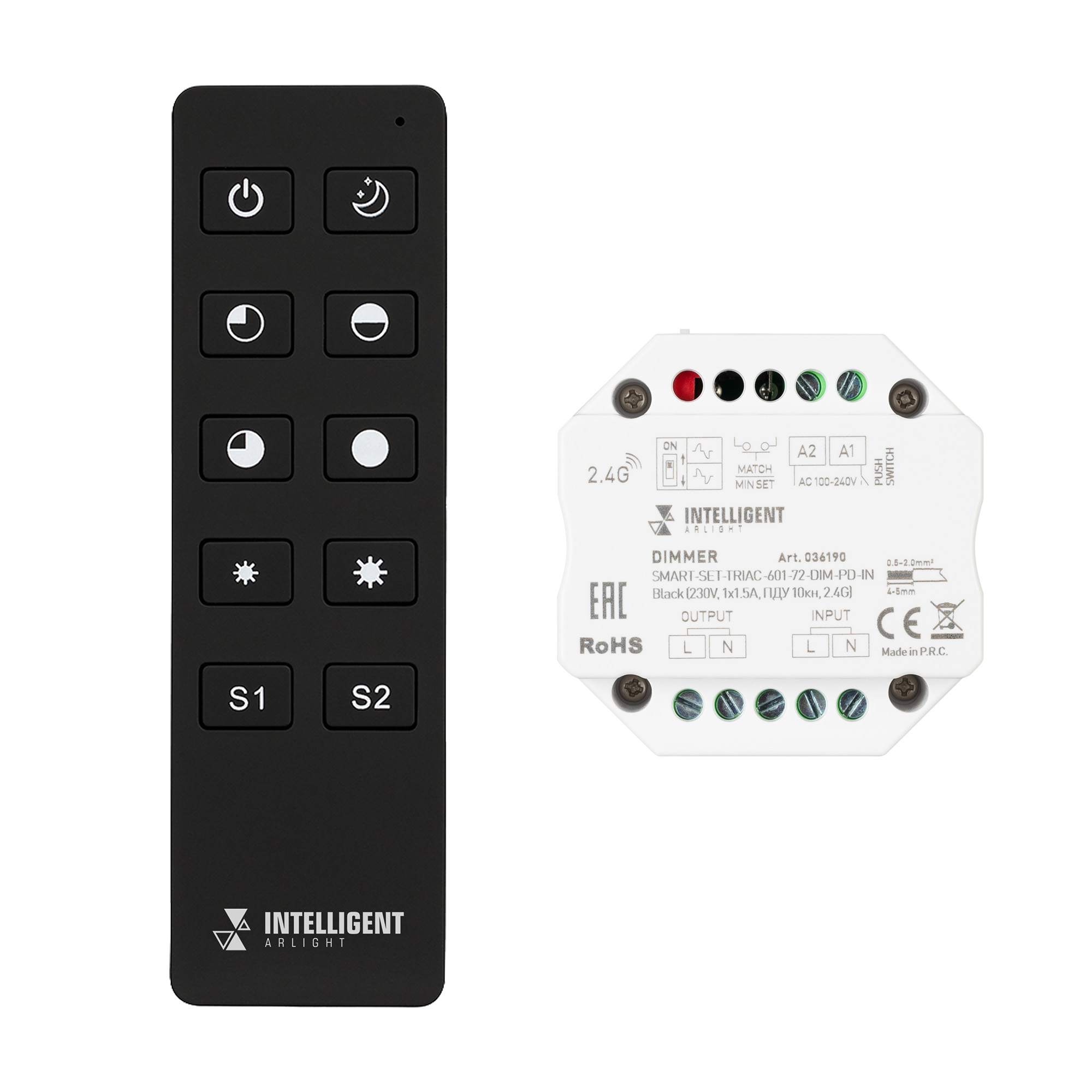 INTELLIGENT ARLIGHT Диммер SMART-SET-TRIAC-601-72-DIM-PD-IN Black