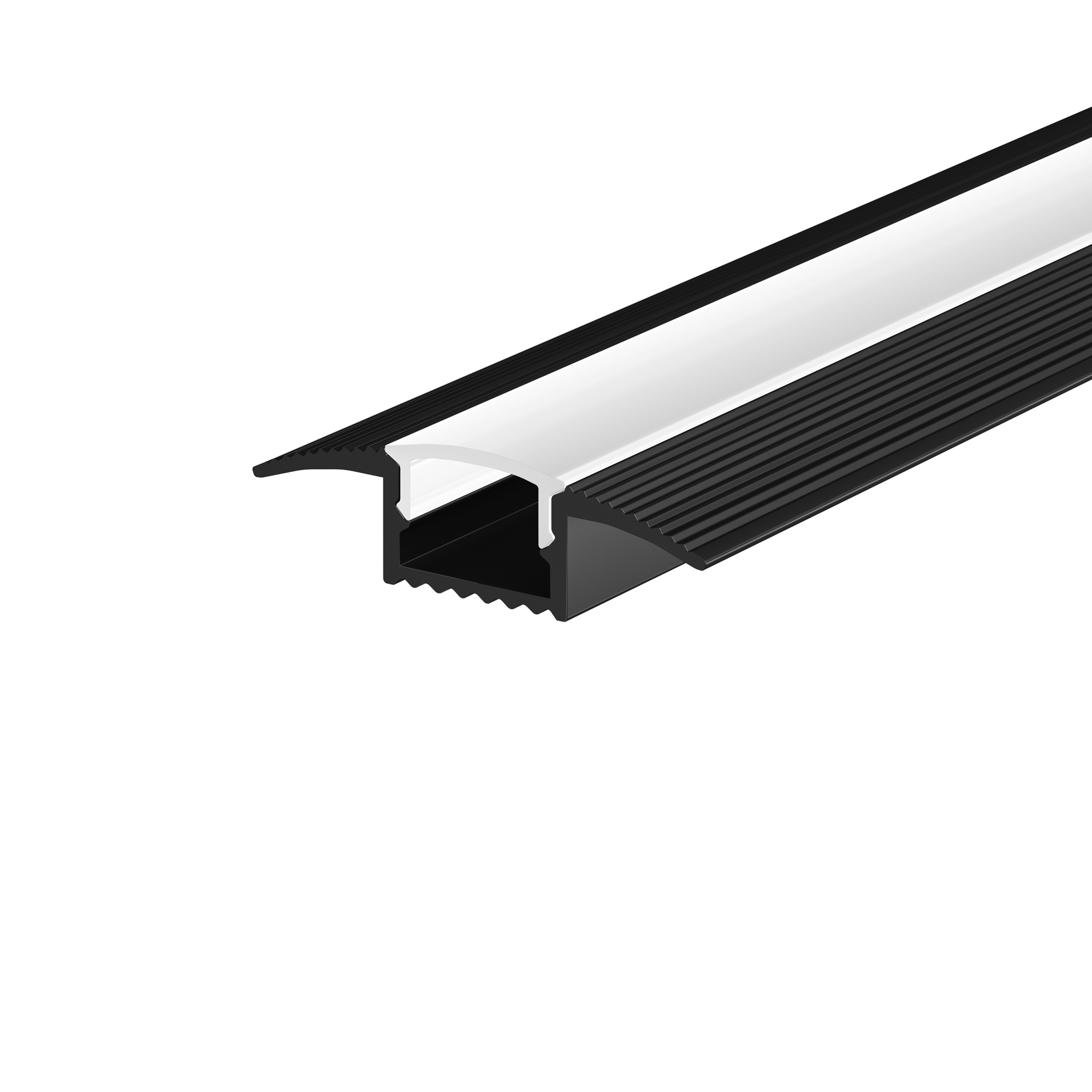 Алюминиевый профиль встраиваемый в пол 37x10 (Черный, 2 м), ALM-3710-S-2M 636023