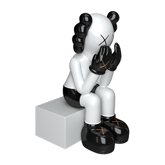 Дизайнерская статуэтка копилка KAWS чёрно-белый