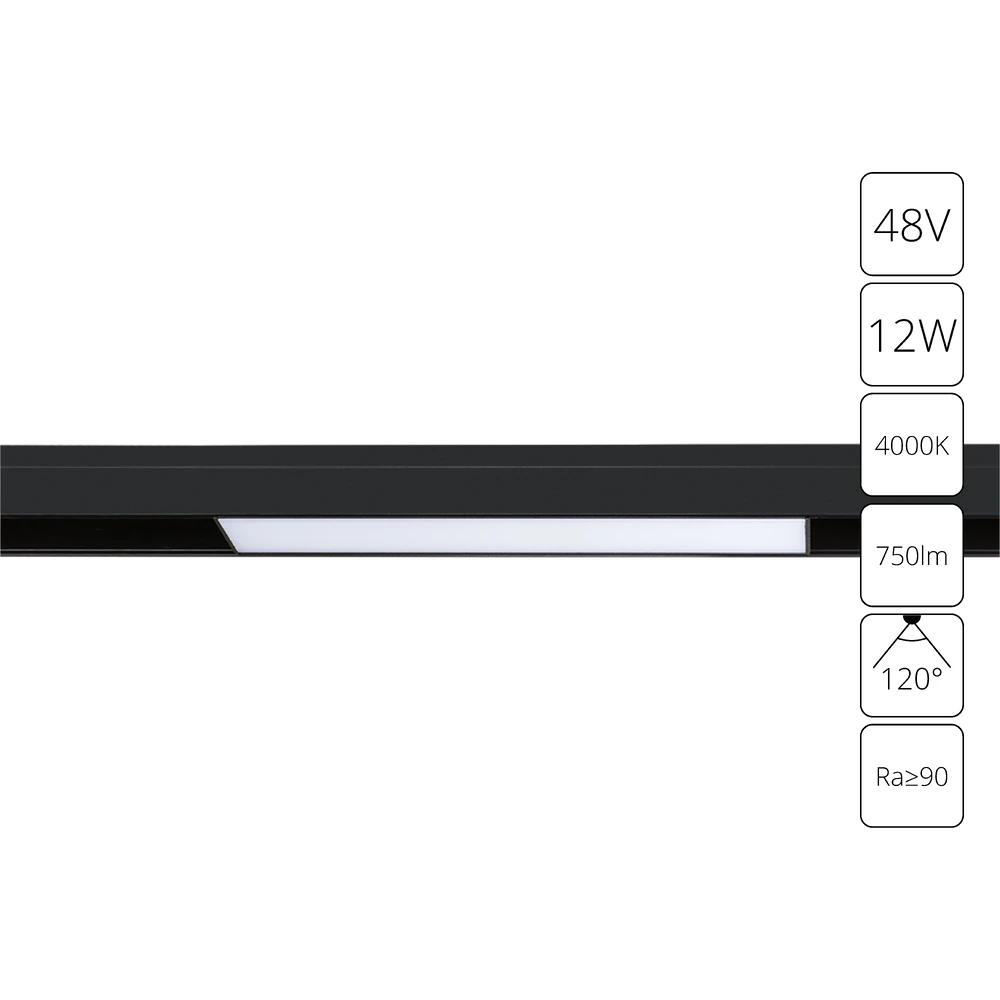 Магнитный трековый светильник Arte Lamp Linea A4632PL-1BK