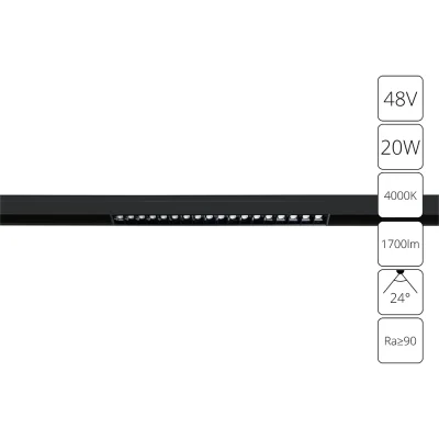 Магнитный трековый  светильник Arte Lamp Linea A4635PL-1BK