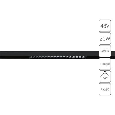 Магнитный трековый светильник Arte Lamp LINEA A4645PL-1BK
