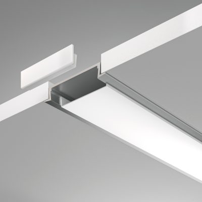 Алюминиевый профиль встраиваемый с фланцем 30x6 (Серебро, 2 м), ALM003S-2M