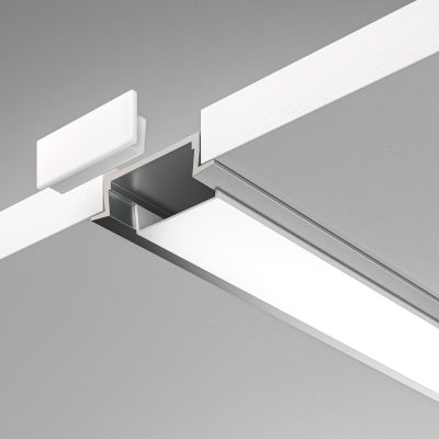 Алюминиевый профиль встраиваемый с фланцем 22x6 (Серебро, 2 м), ALM004S-2M