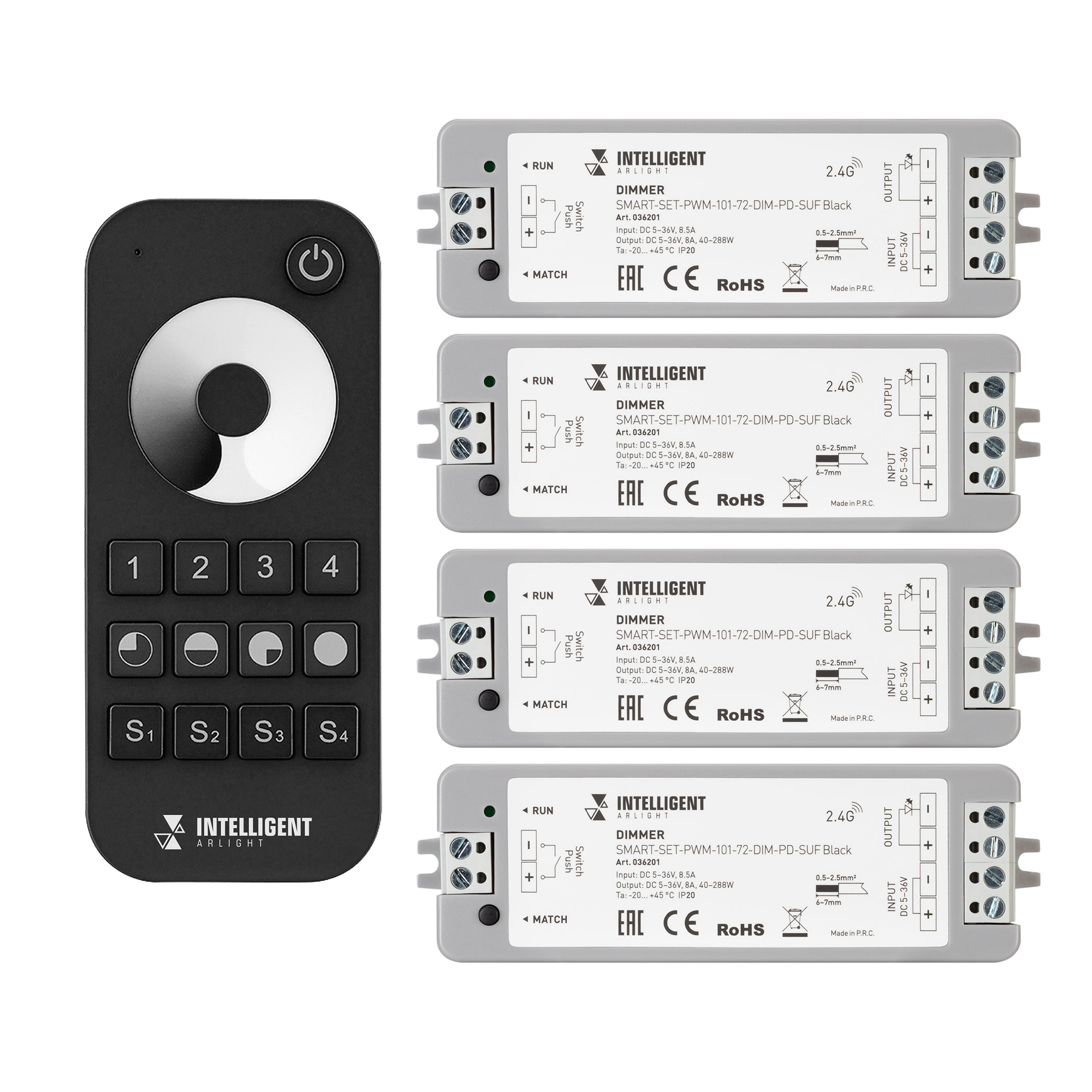 INTELLIGENT ARLIGHT Диммер SMART-SET-PWM-101-72-DIM-PD-SUF Black