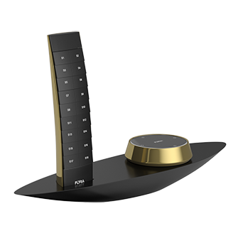 Пульт и кнопка на настольном держателе Table set Gold
