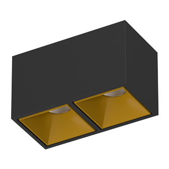Накладной светодиодный светильник Ledron KUBING 2 Black-Gold TRIAC