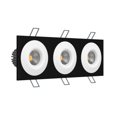 Встраиваемый светодиодный светильник Ledron LH07S-R SQ3 Black-White 3000K TRIAC