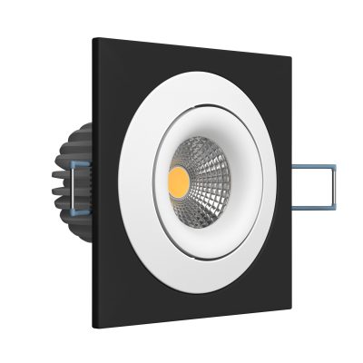 Встраиваемый поворотный светодиодный светильник Ledron LH07SB-R SQ Black-White 3000K TRIAC