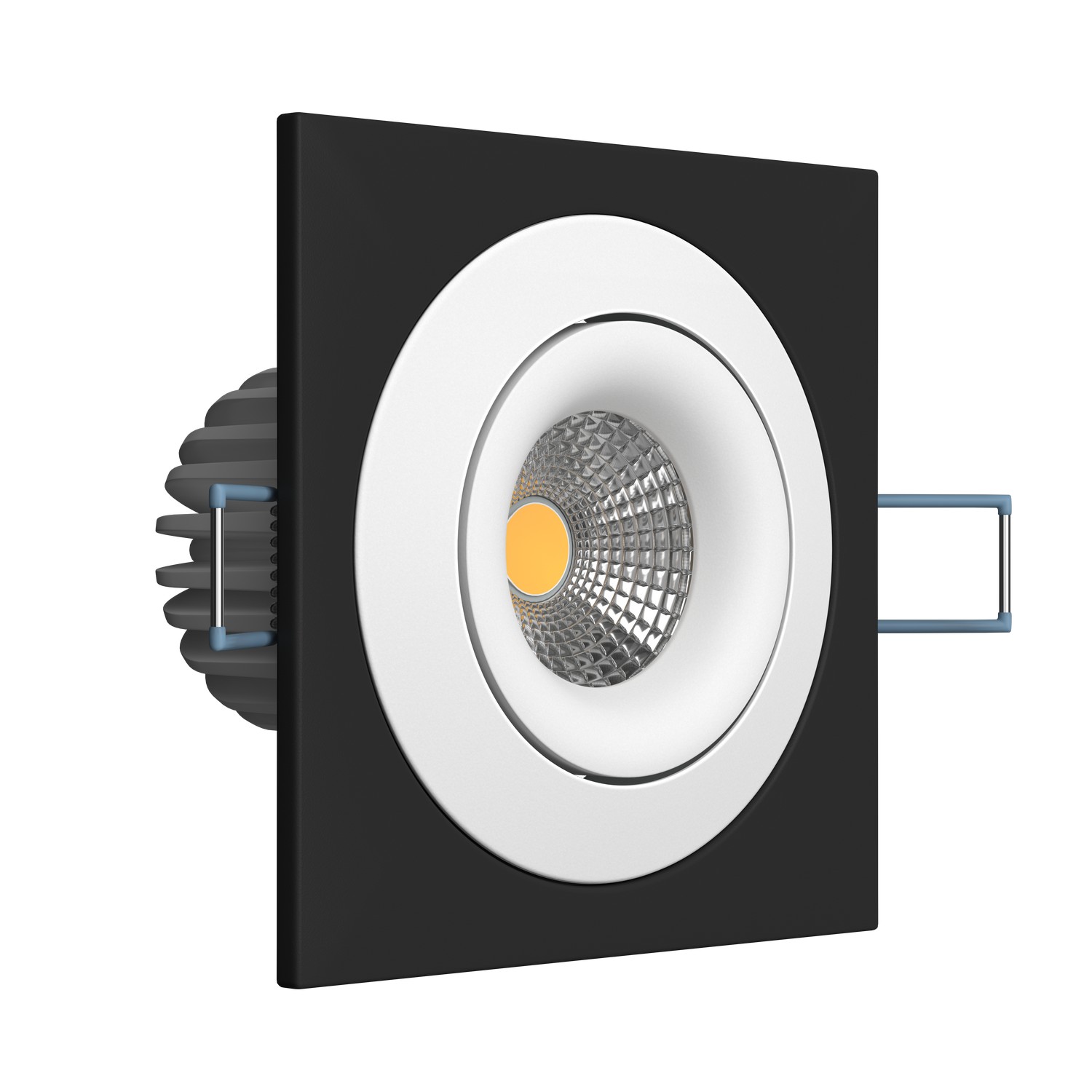 Встраиваемый поворотный светодиодный светильник Ledron LH07SB-R SQ Black-White 3000K TRIAC