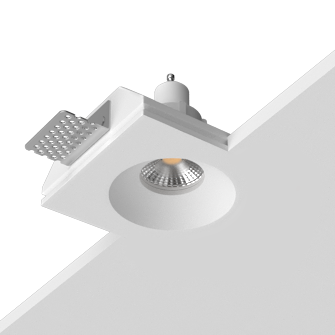 Встраиваемый гипсовый светильник под сменную лампу LUMI SQ1 105x113 D72
