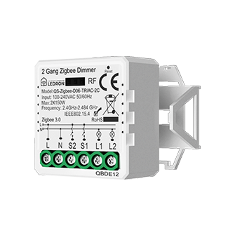Диммер двухканальный QS-Zigbee-D06-TRIAC-2C