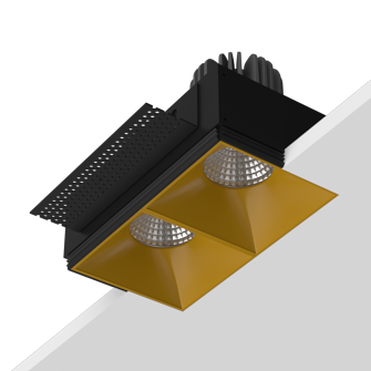Встраиваемый светодиодный светильник Ledron RISE SQ H KIT2 LED 3K Gold