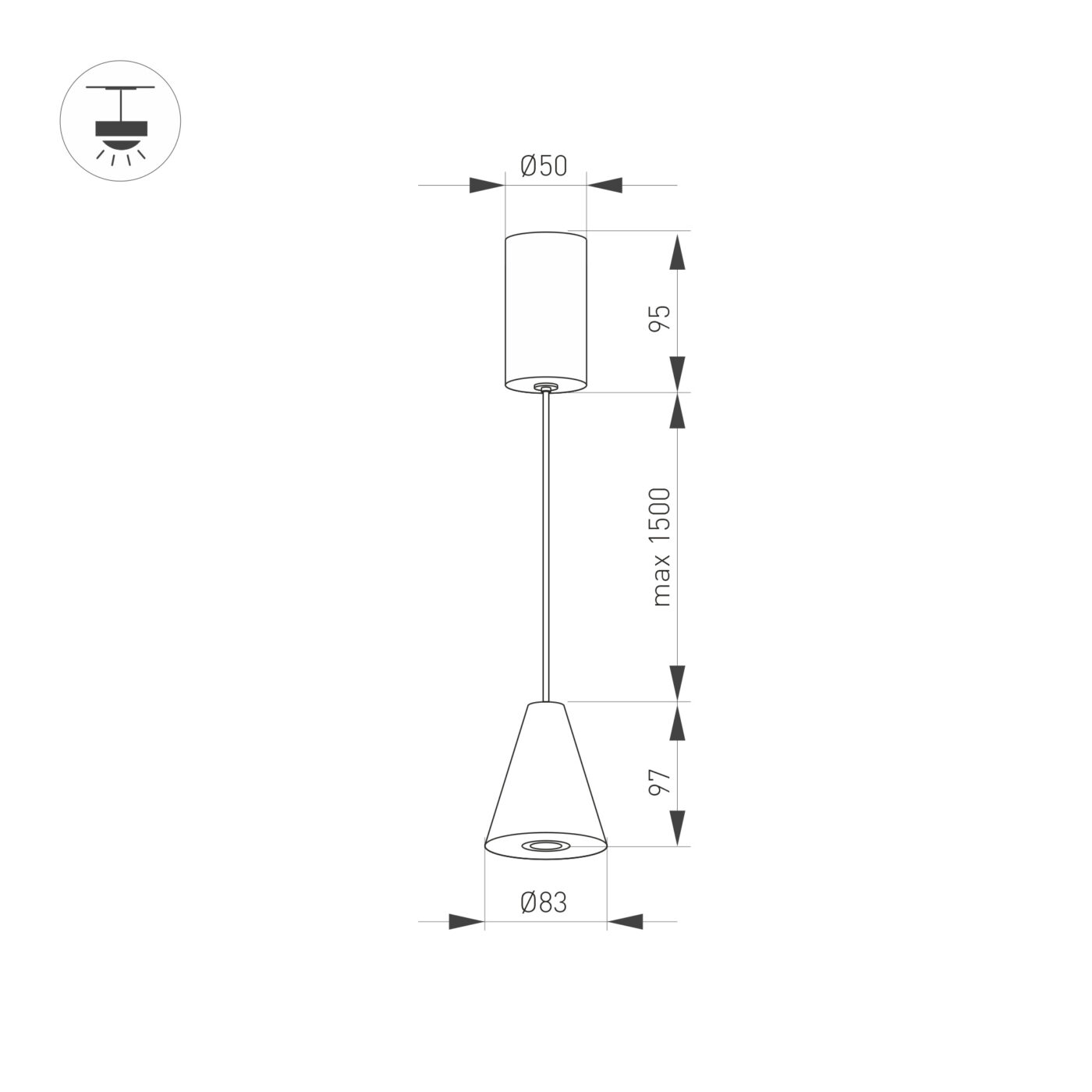 Светильник SP-ELEMENTA-CONE-R83-9W Warm3000