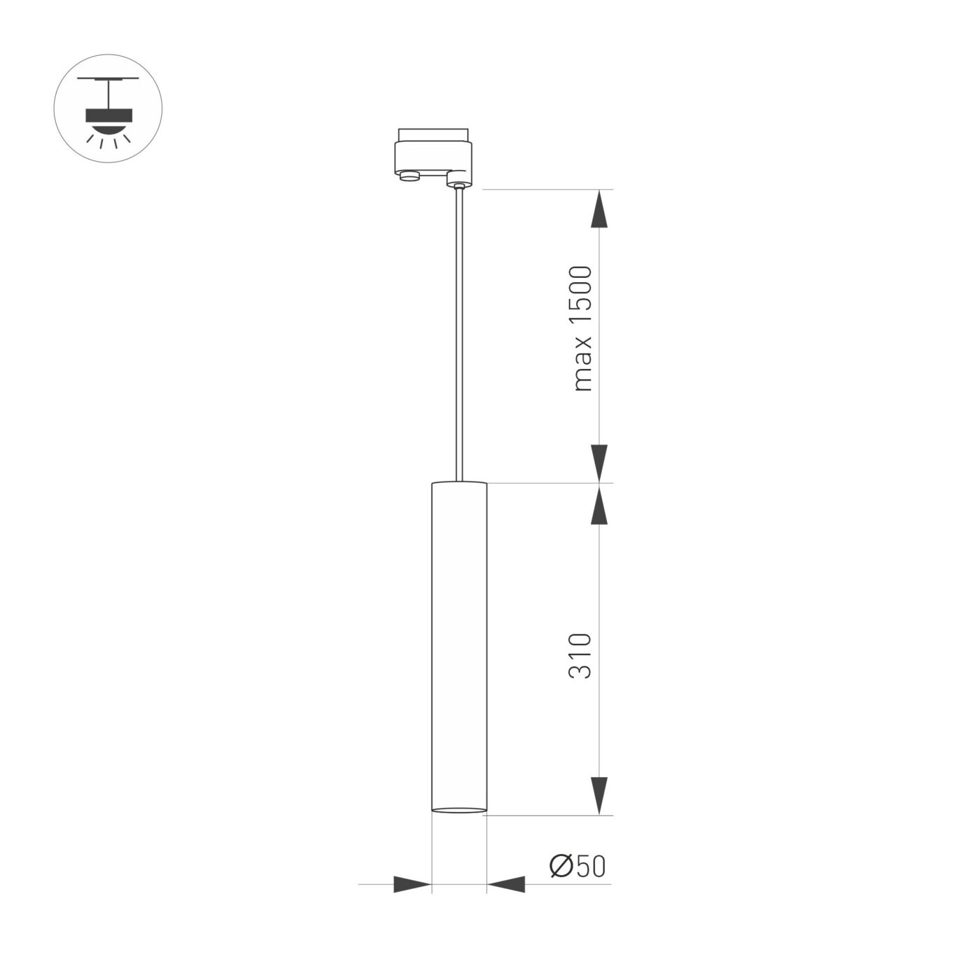 Светильник LGD-PIPE-TRACK-HANG-2TR-R50-9W Warm3000
