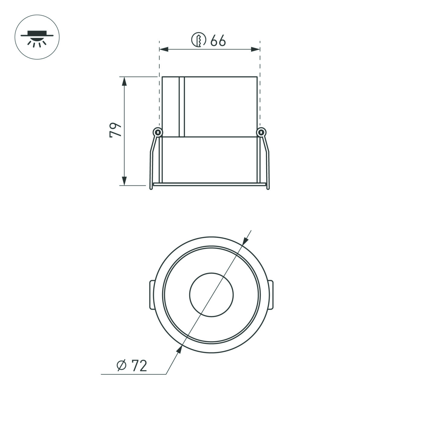 Светильник MS-ATLAS-BUILT-R72-20W Warm3000