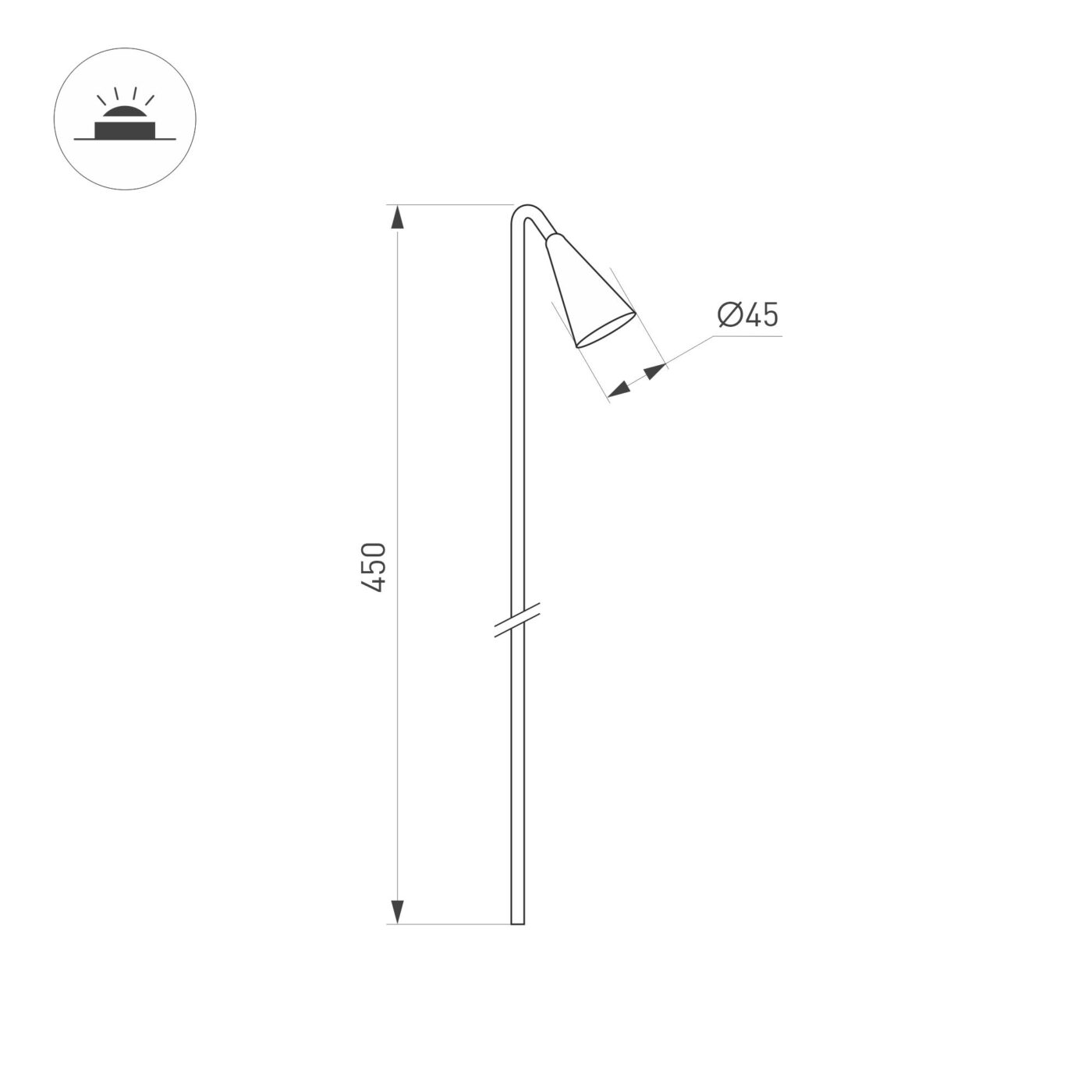 Светильник KT-HAREBELL-BOLL-H450-3W Warm3000