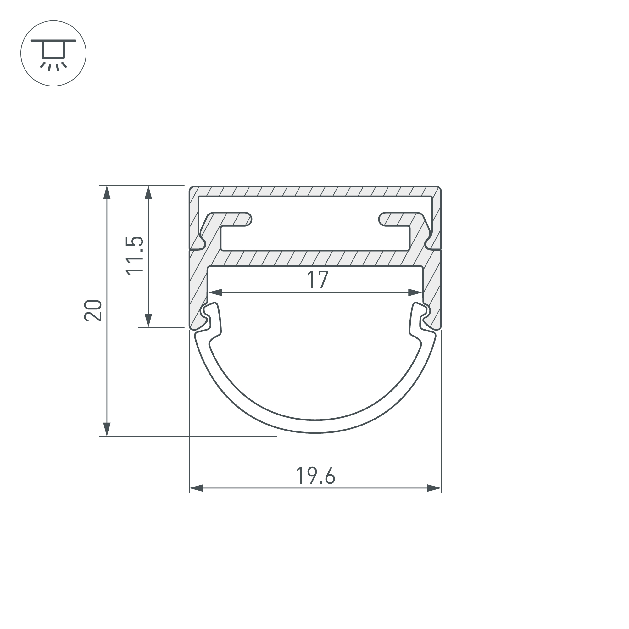 Профиль ARH-WIDE-B-H20-2000 ANOD