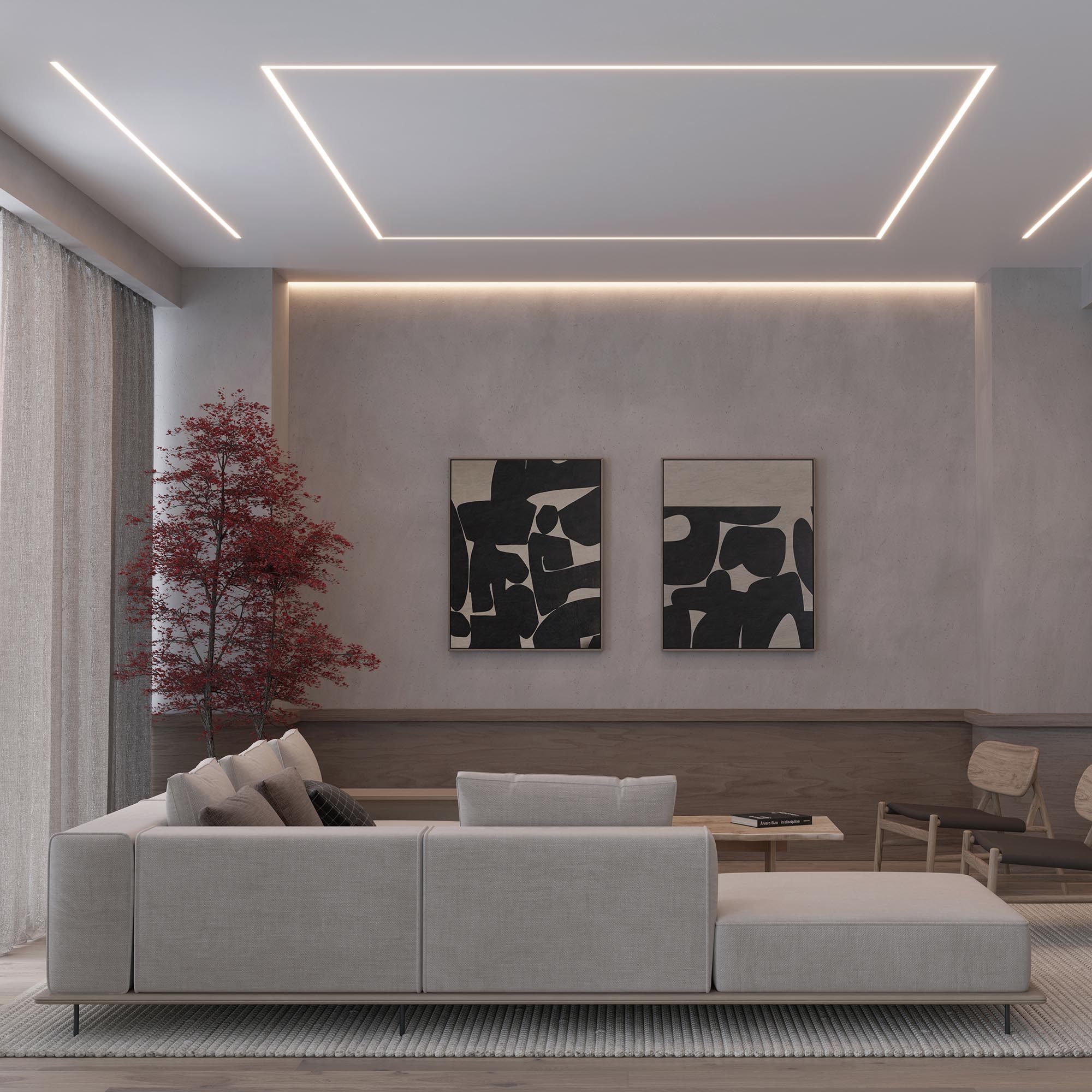 Профиль STRETCH-20-CEIL-D-CENTER-2000 BLACK