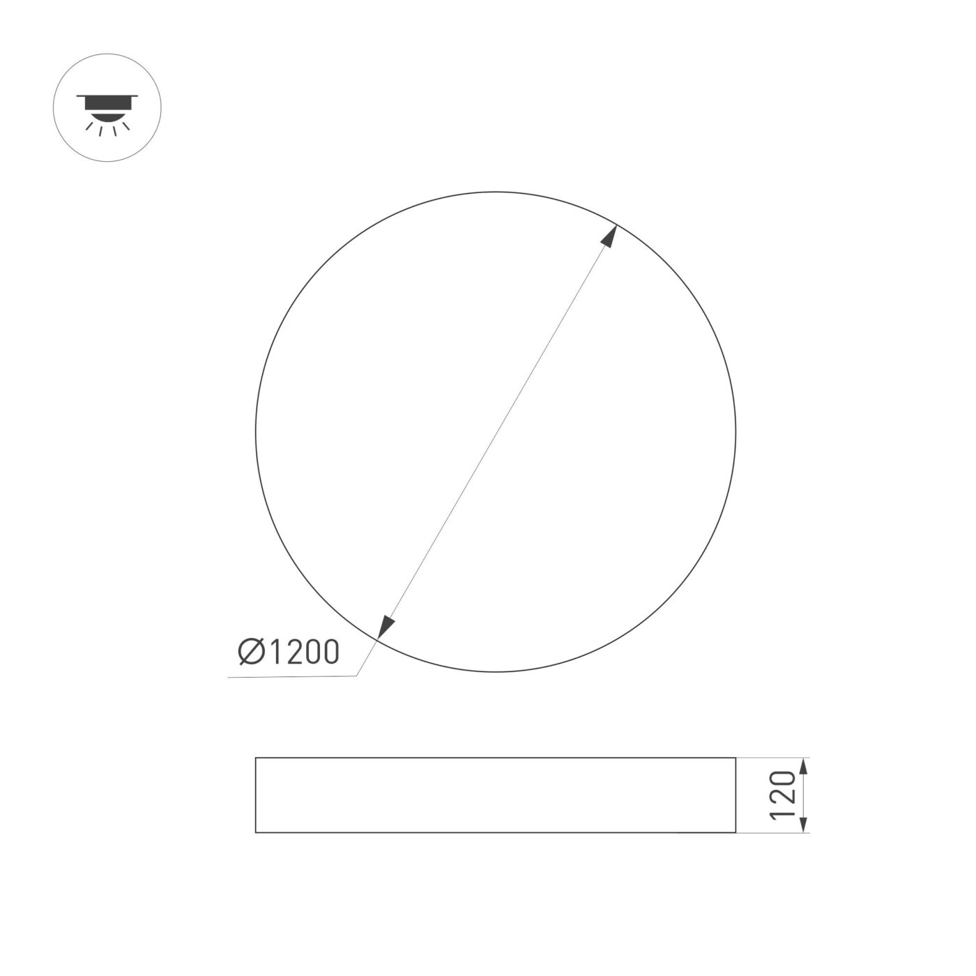 Светильник SP-PLATO-R1200-145W Warm3000