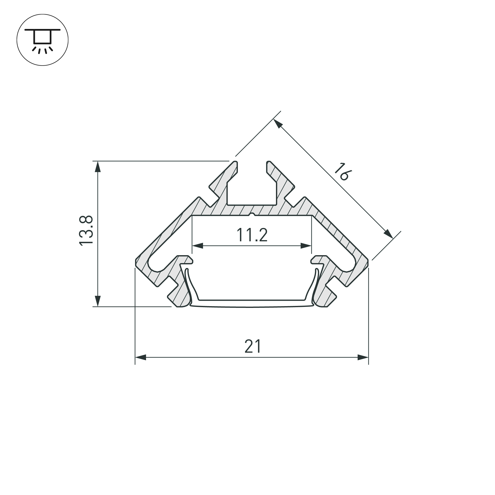 Профиль PDS45-LITE-2000 ANOD