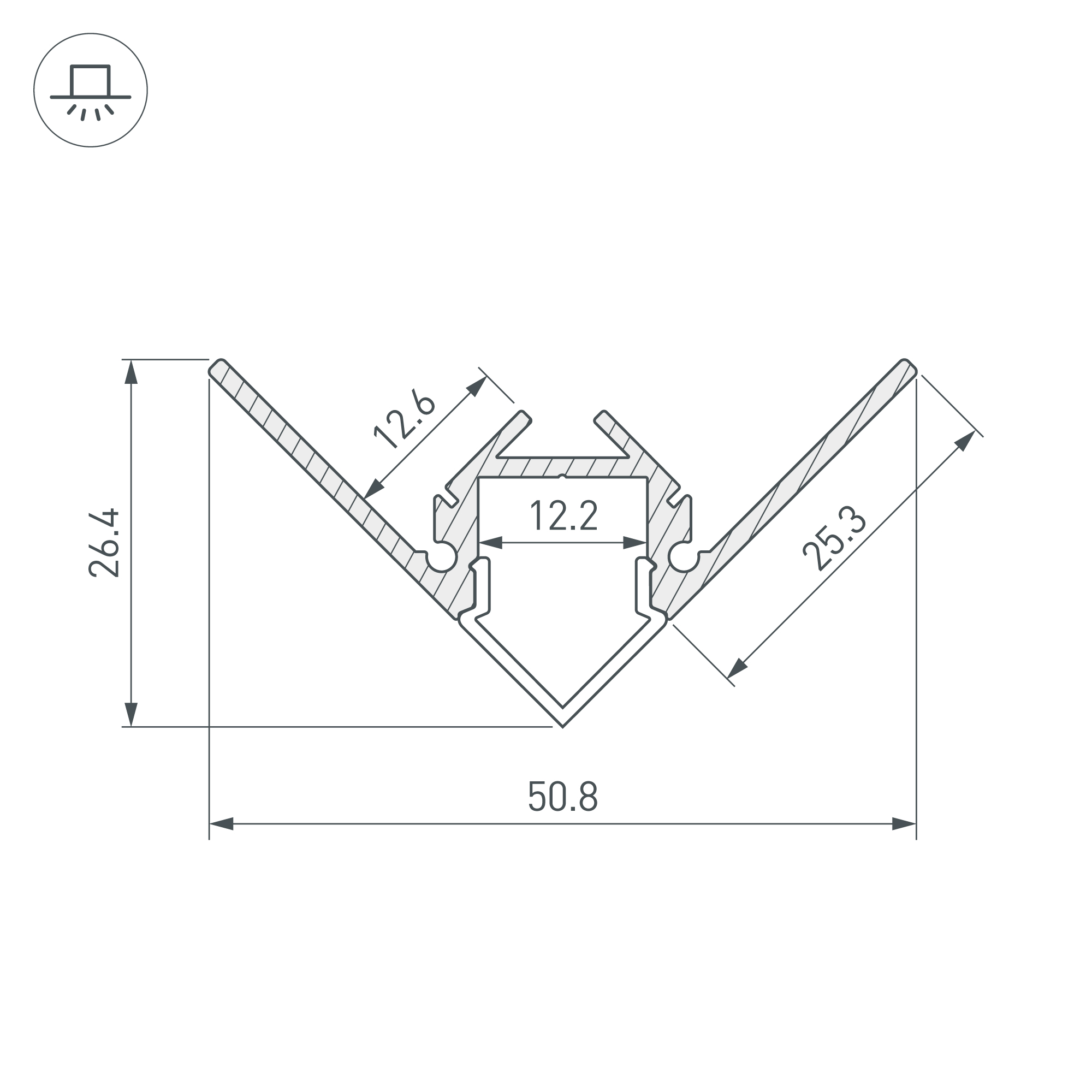 Профиль ARH-DECORE-S12-EXT-F-2000 ANOD внешний